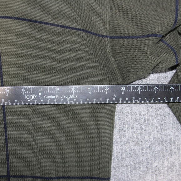 Nautica Mens Green Grid Crew Neck Pullover Sweater Size L Cotton Acrylic - Picture 6 of 7